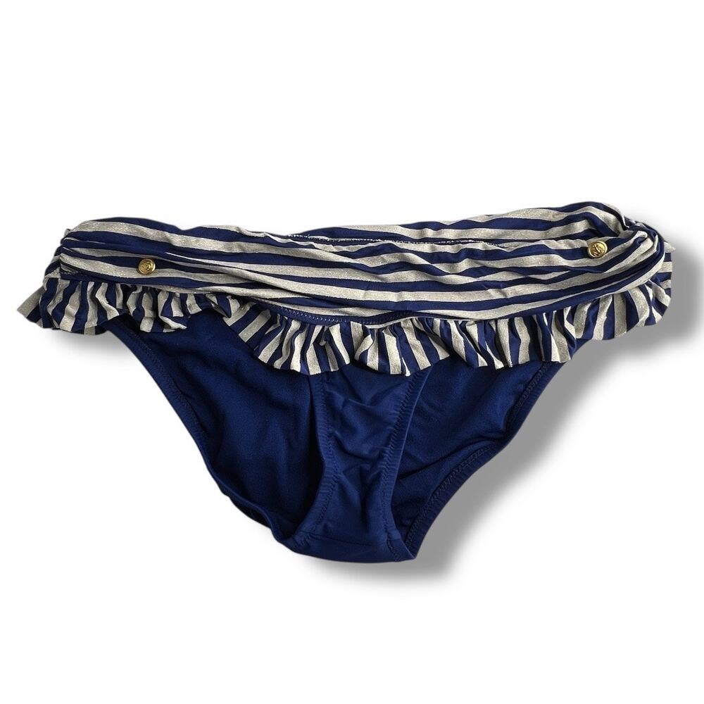 Jessica Simpson Blue Nautical Bathing Suit Bikini Bottoms Medium